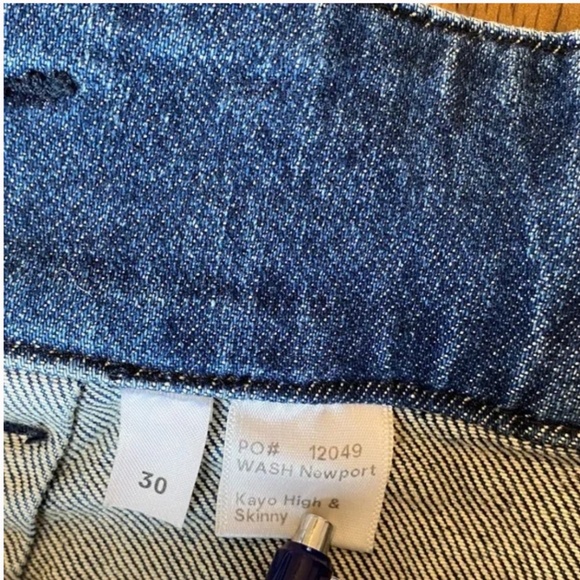 Reformation Kayo High Rise Belted Skinny Jeans Women's Size 30 Wash Newport - Picture 12 of 15